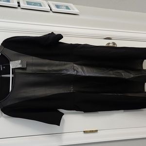 Leather panel skater dress